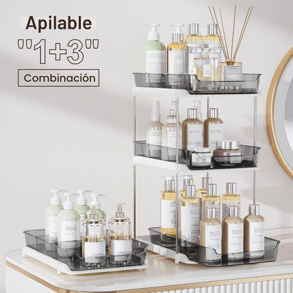 Delamu Organizadores y almacenamiento multiusos de 2 niveles para d...