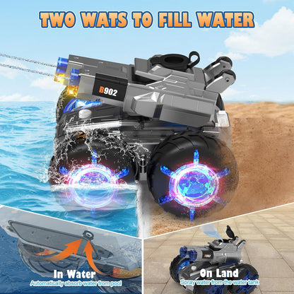 ATHLERIA - Coche de control remoto anfibio con pistola de agua | Co...