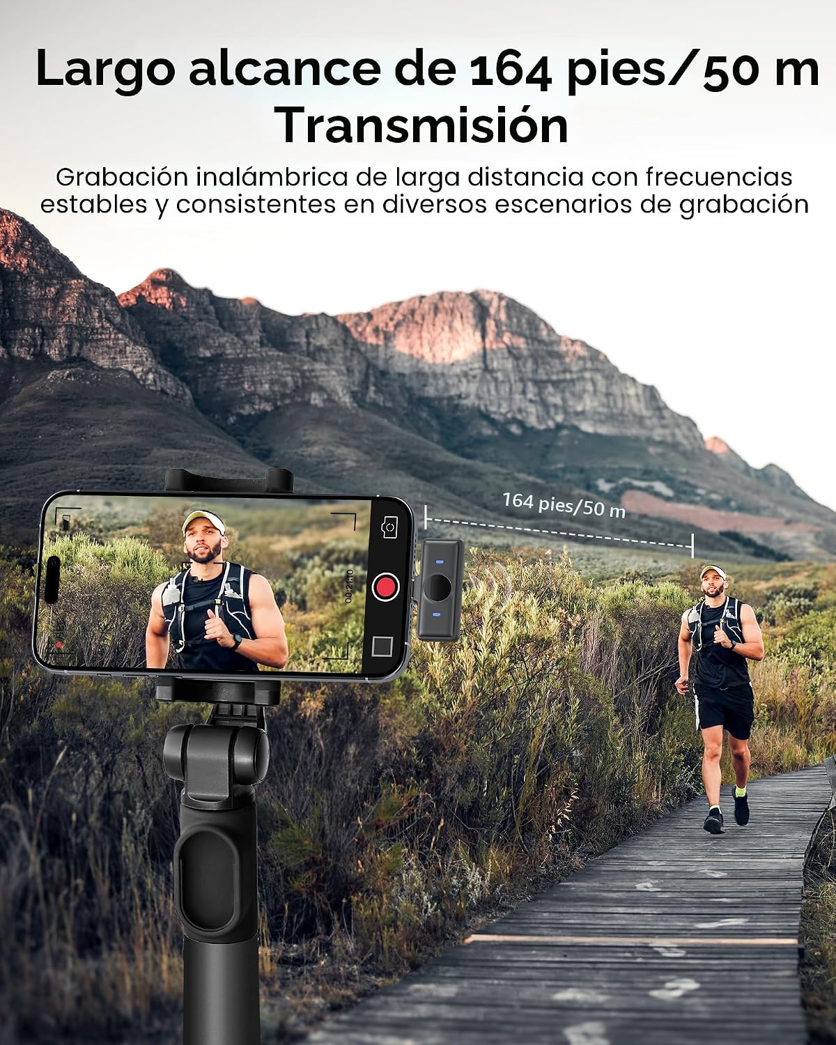 Micrófono inalámbrico Lavalier para iPhone iPad Android con estuche...