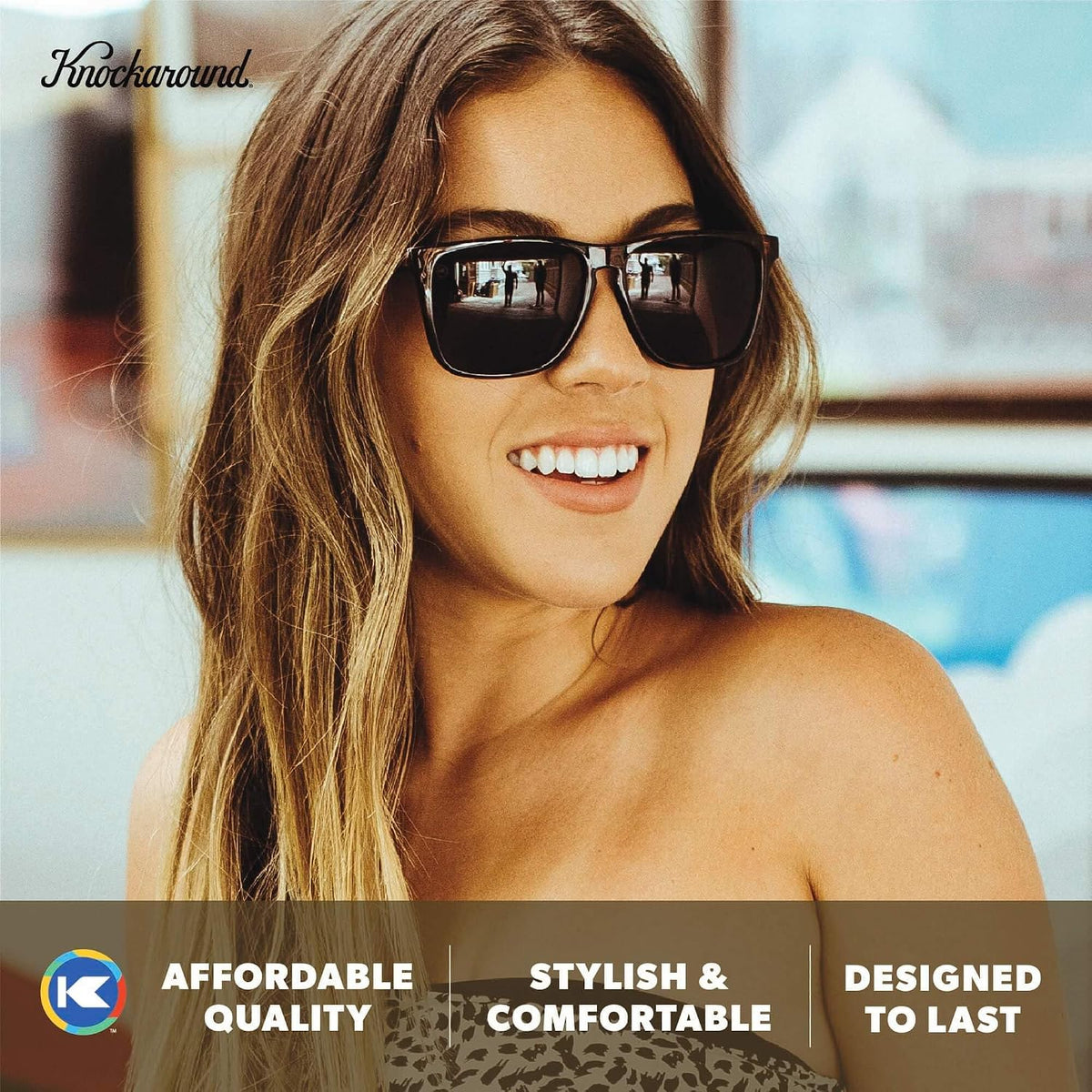 Knockaround Gafas de sol polarizadas cuadradas para hombres y mujer...