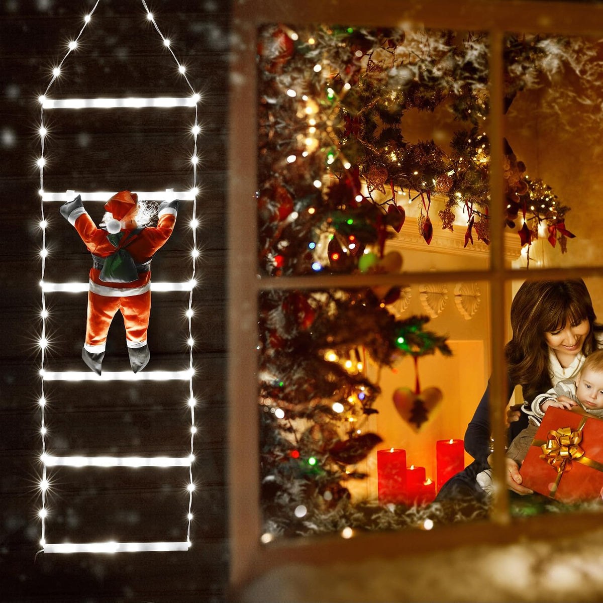 Toodour Luz LED de Navidad, luces decorativas de escalera de Navida...