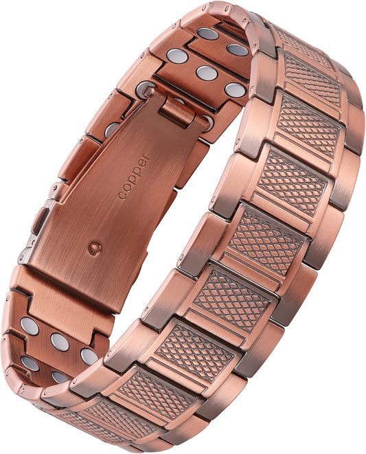 Pulsera de cobre para hombre Feraco, 3 veces más fuerte, pulseras m...