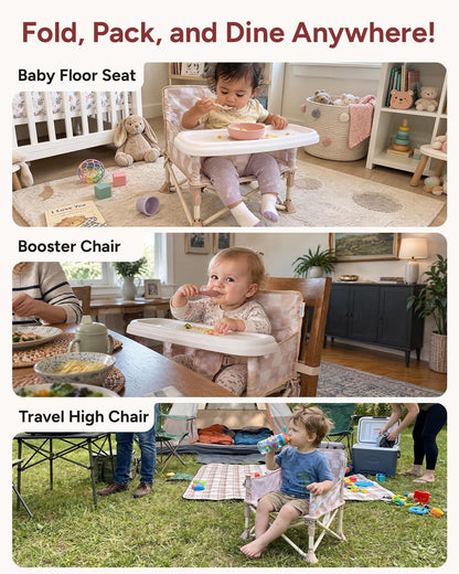 Tiny Marvels - Silla de bebé, silla alta portátil para viajes y pla...