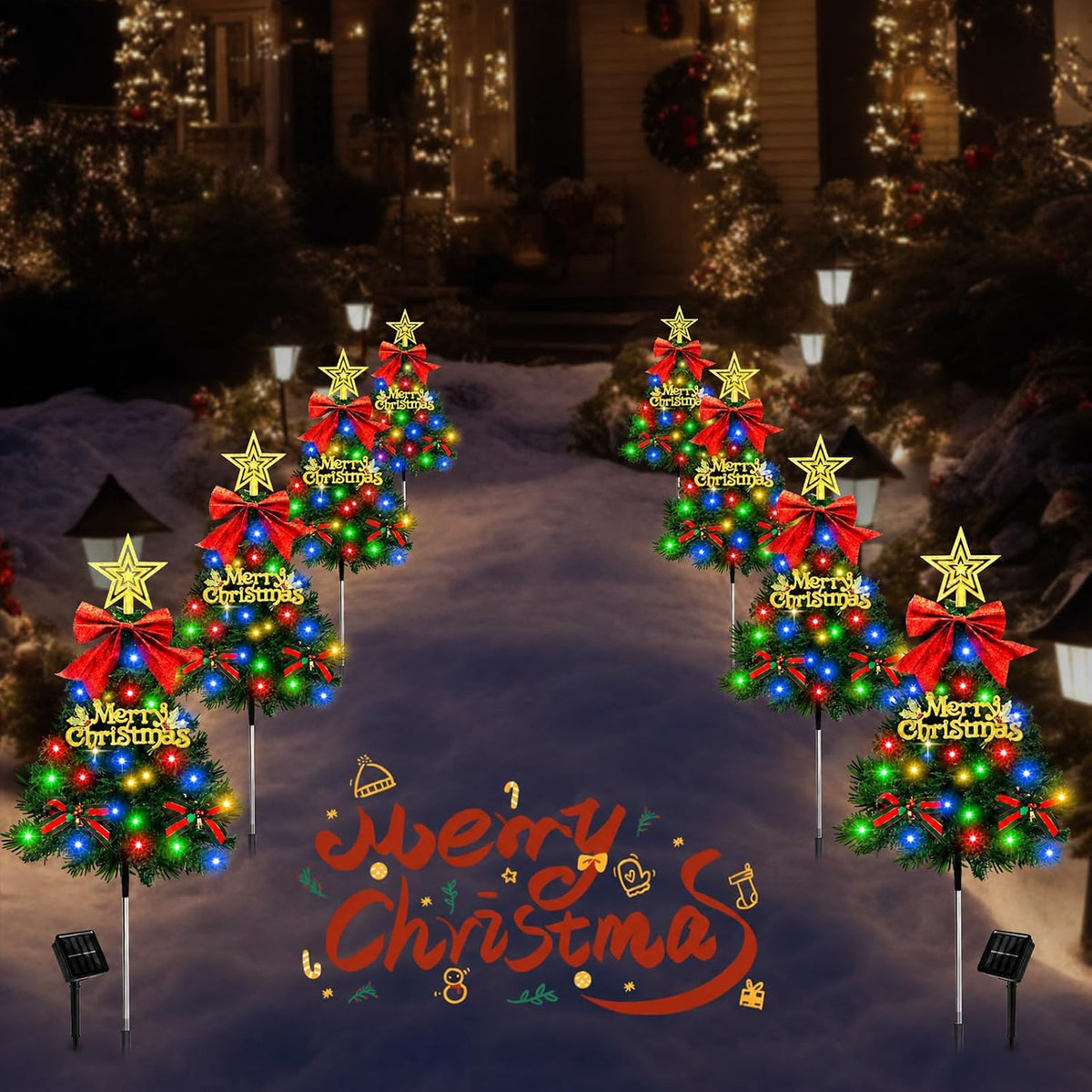 TAILERRI Luces solares de camino para árbol de Navidad, decoración...