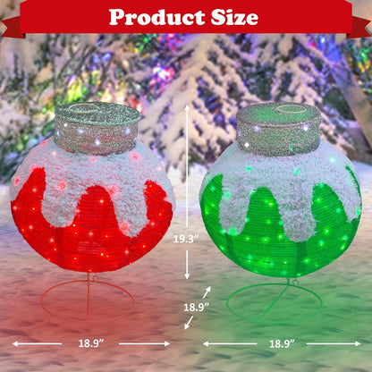 Esferas de Navidad para exteriores iluminadas, 2 adornos de Navidad...