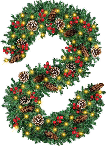 Mduvoz Guirnalda de Navidad, guirnalda de Navidad preiluminada de 1...