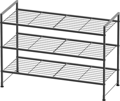Simple Houseware Zapatero apilable de 3 niveles con rejilla, color...