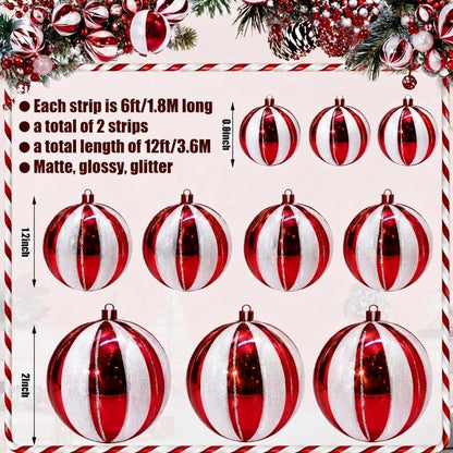 Yuxung 2 guirnaldas de adornos de bolas de Navidad de 6 pies, caram...