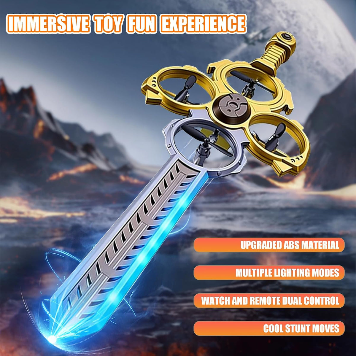 Virellia Drone RC con espada voladora mejorada con luces LED colori...
