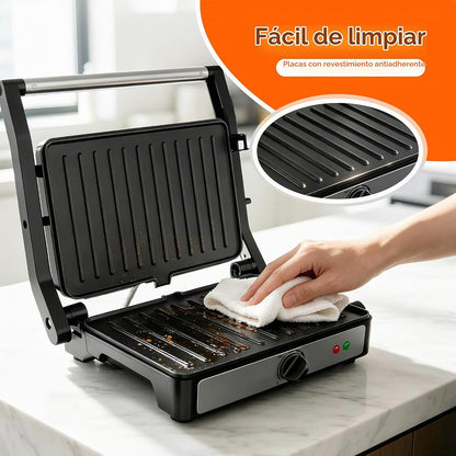 KEINVE Prensa eléctrica Panini y sandwichera con control de tempera...