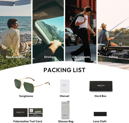 ZENOTTIC Gafas de sol polarizadas de aviador para hombre: protecció...