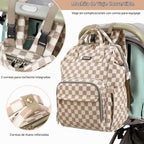 GAIVP mochila de pañales para bebe, café a cuadros, Mochila para pa...