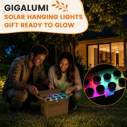 GIGALUMI - Luces solares colgantes para exteriores, luz de decoraci...