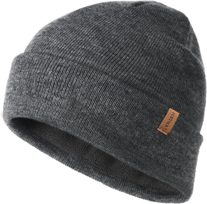FURTALK Gorro de invierno con forro polar para hombre, doble capa,...