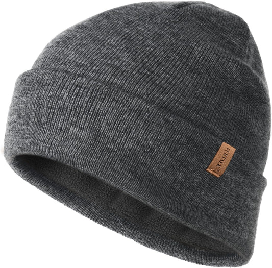 FURTALK Gorro de invierno con forro polar para hombre, doble capa,...