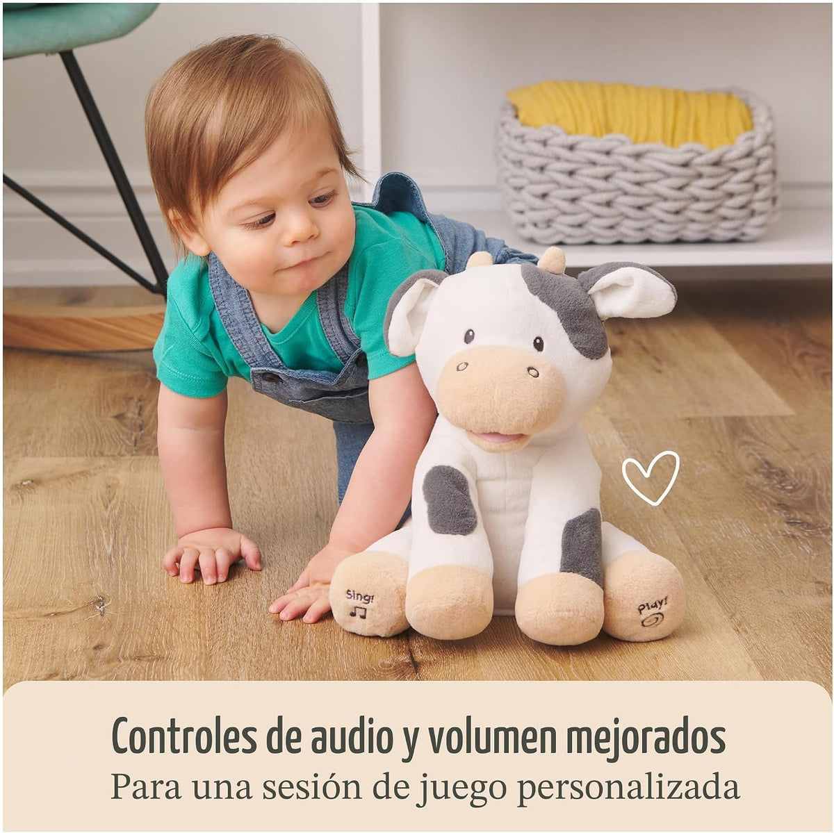 GUND Baby Buttermilk Cow Juguete musical interactivo animado para b...
