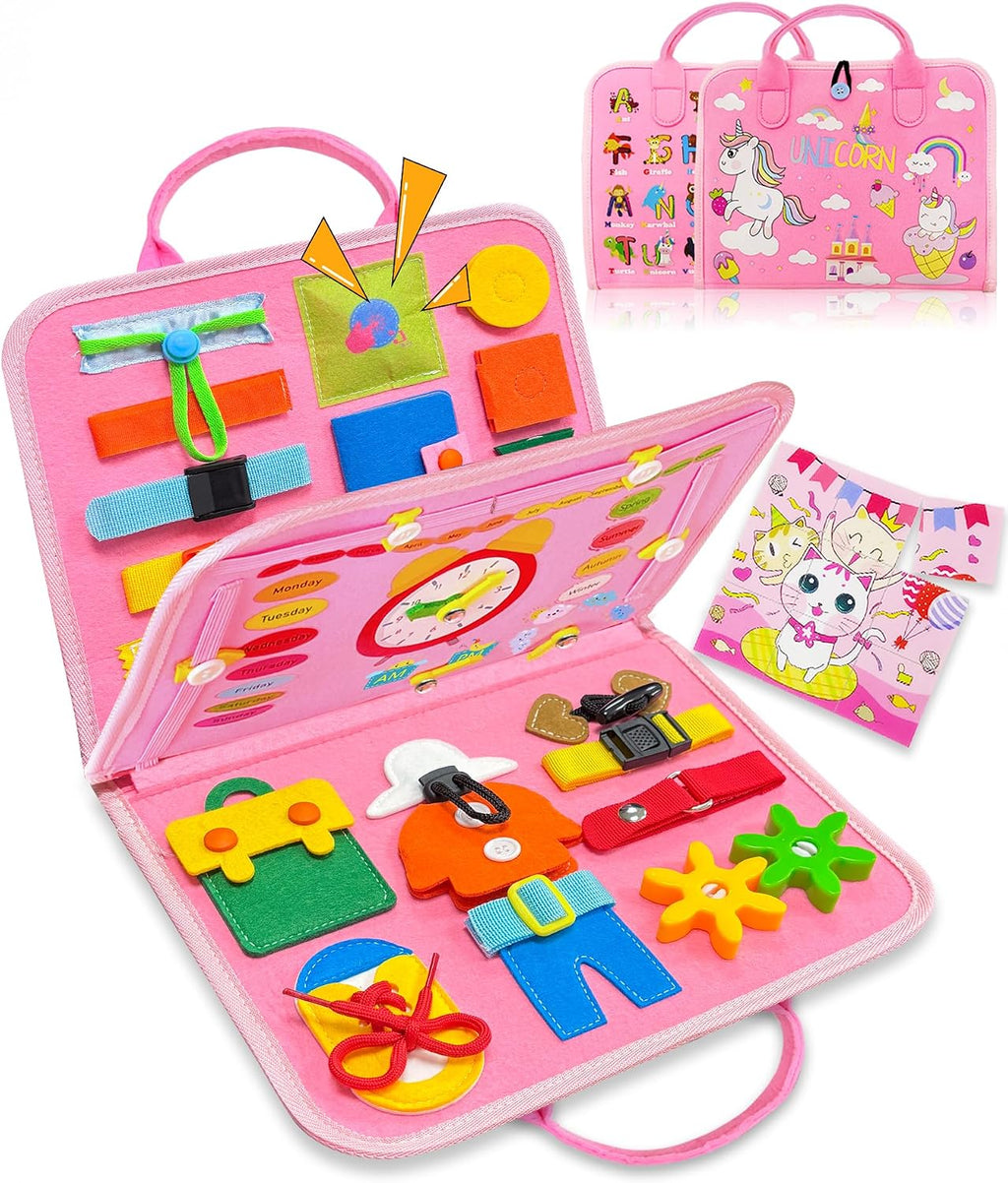 Exorany Busy Board - Juguetes Montessori para niñas y niños pequeño...