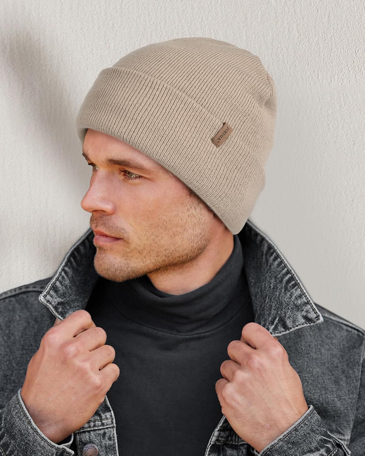 FURTALK Gorro de invierno con forro polar para hombre, doble capa,...