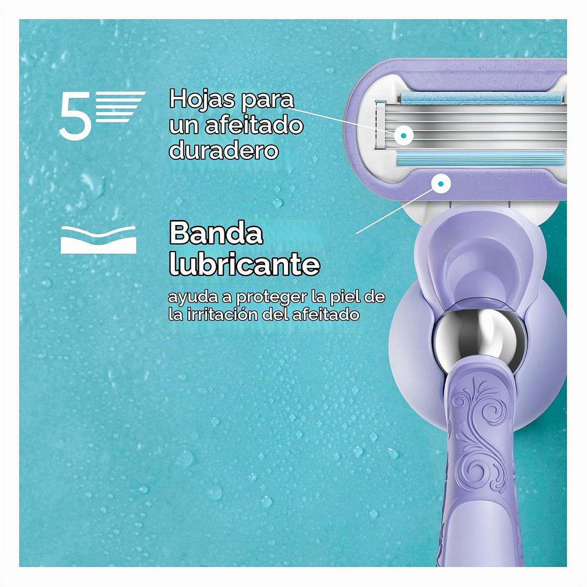 Gillette Venus Recambios de hoja de afeitar de lujo Smooth Swirl pa...
