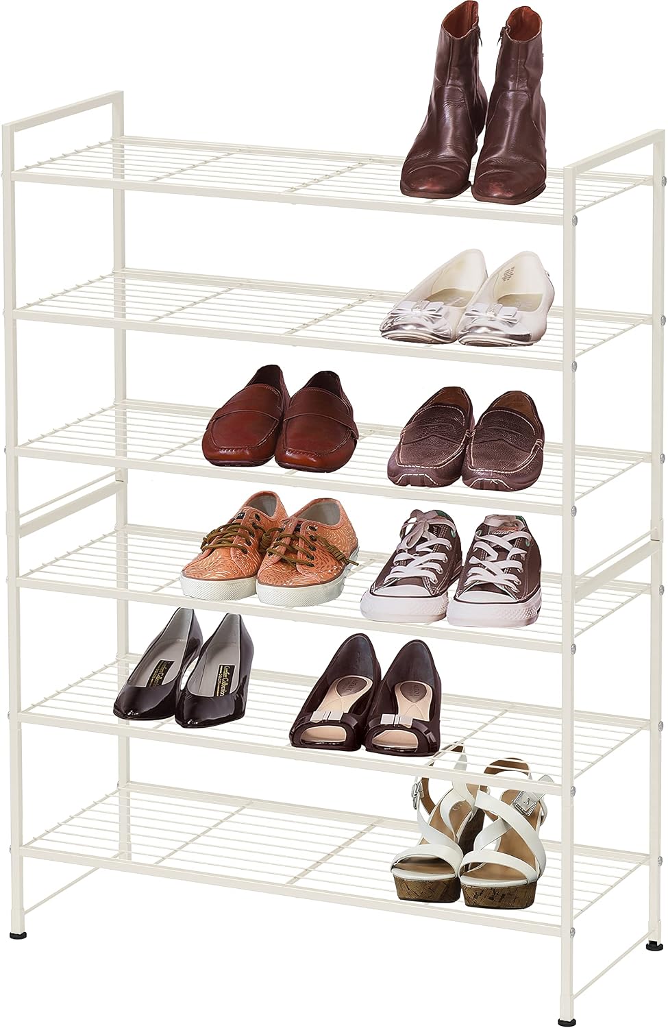 Simple Houseware Zapatero apilable de 3 niveles, con rejilla, color...