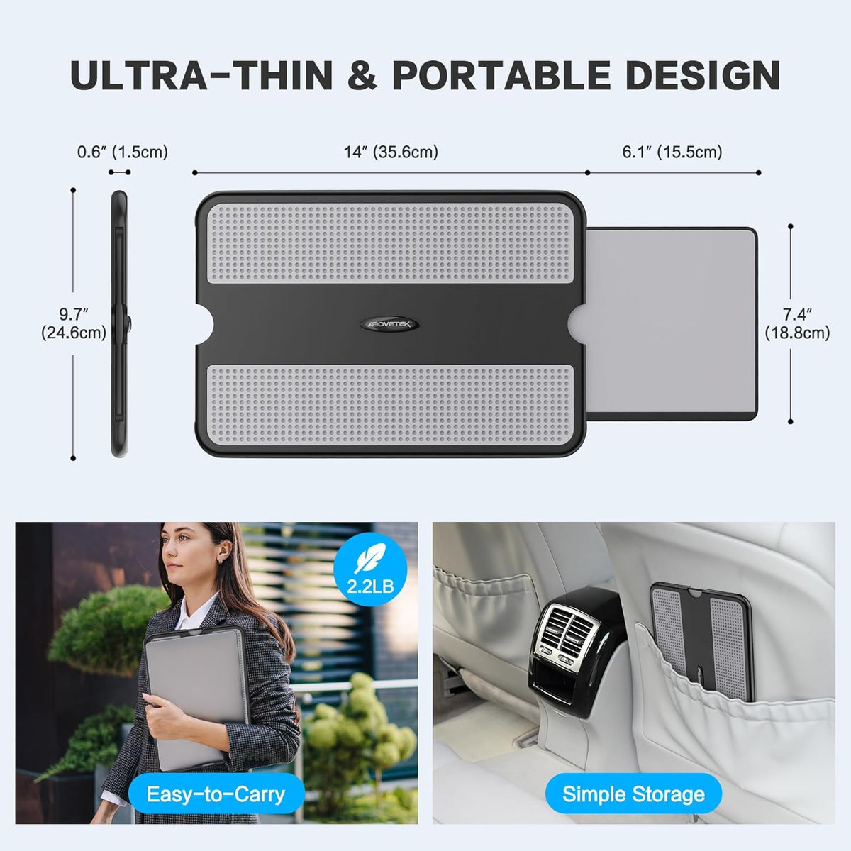 AboveTEK Escritorio portátil para laptop con bandeja retráctil para...