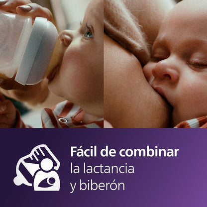 Philips Avent Biberones naturales, flujo medio, 9 onzas, sin BPA, p...