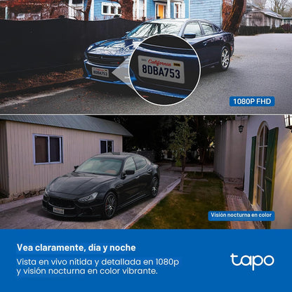 Tapo Cámara de seguridad inalámbrica para exteriores 1080p, batería...