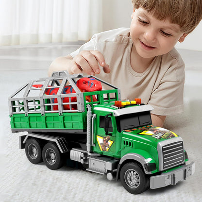Dwi Dowellin Transportador de camiones de juguete con dinosaurio pa...