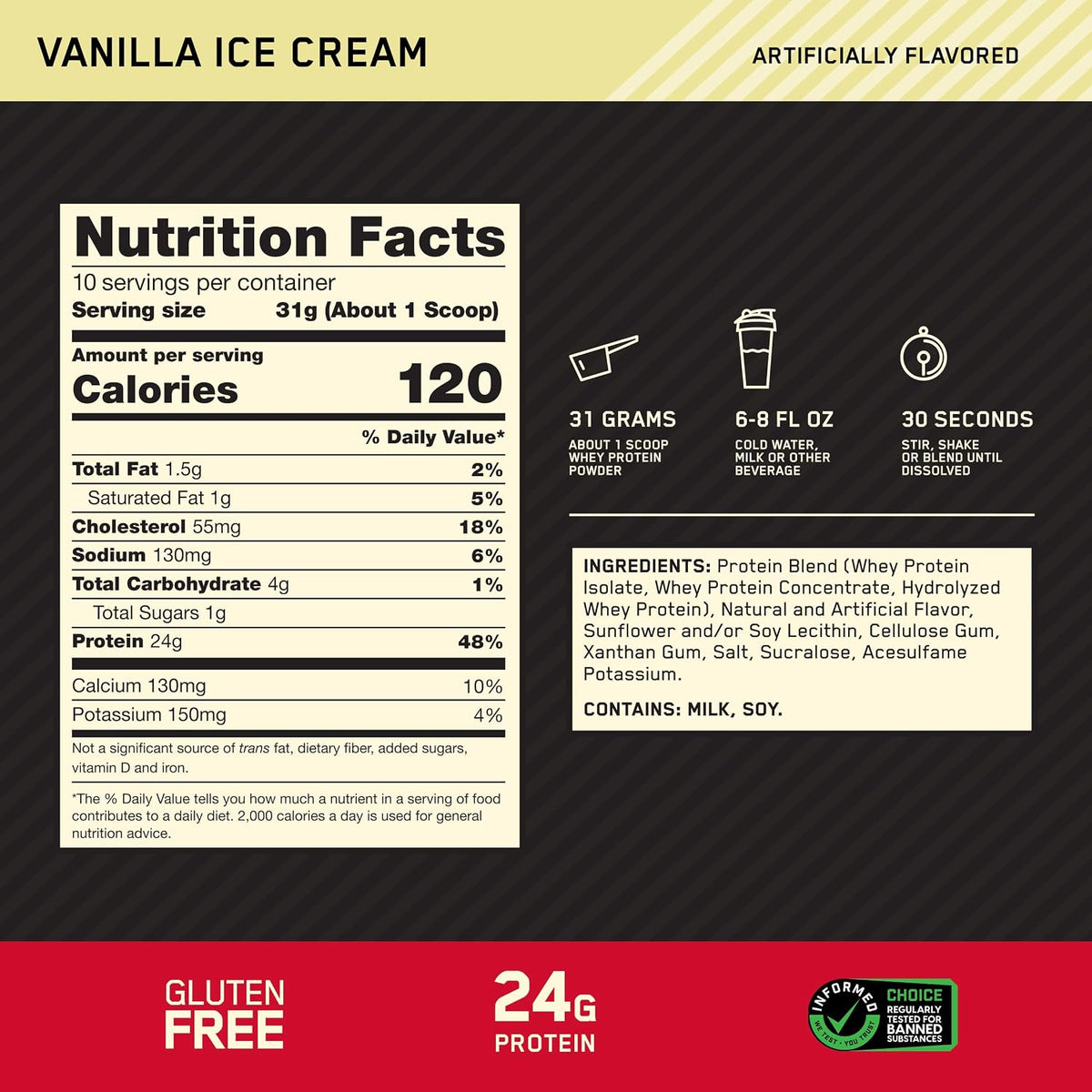 Optimum Nutrition Gold Standard 100% proteína de suero en polvo, he...