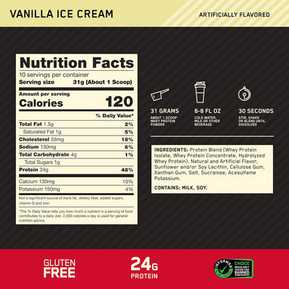Optimum Nutrition Gold Standard 100% proteína de suero en polvo, he...