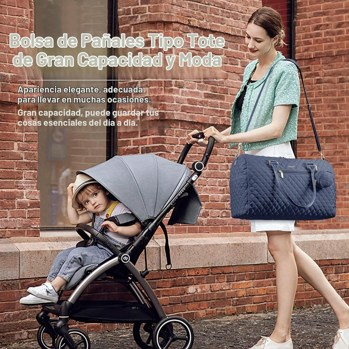 LOVEVOOK - Bolso para pañales con estuche para chupete y cambiador,...