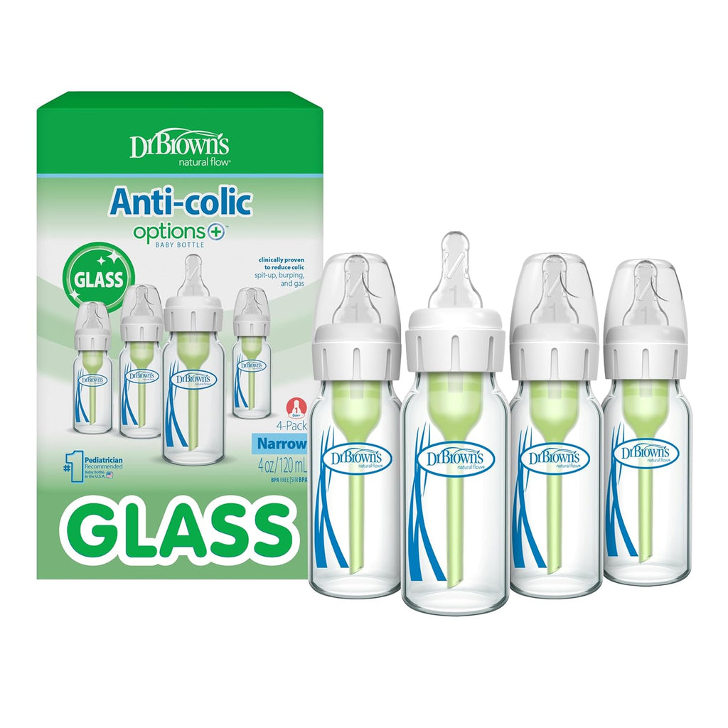 Dr. Brown's Anti-Colic Options+ Biberón de Vidrio Estrecho para...