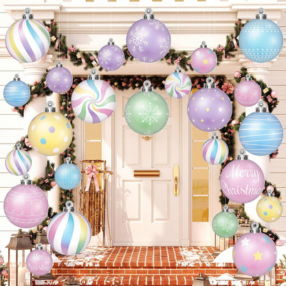 Huwena Decoración de Navidad para colgar al aire libre, 24 piezas,...