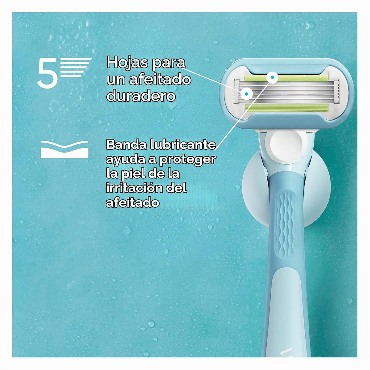 Gillette Venus Smooth Recambios de cuchillas de afeitar para mujer,...