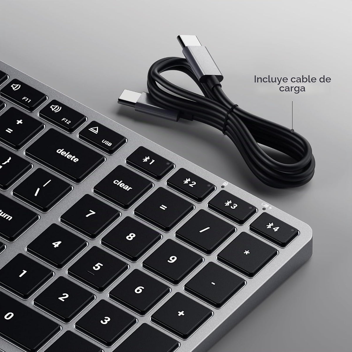 Teclado retroiluminado Bluetooth Satechi Slim X2, sincronización mu...