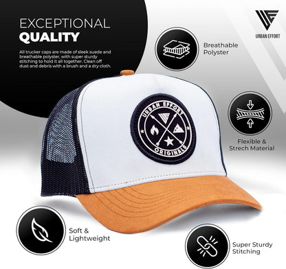 Urban Effort Trucker Hat para hombre – Gorra de béisbol con parte t...