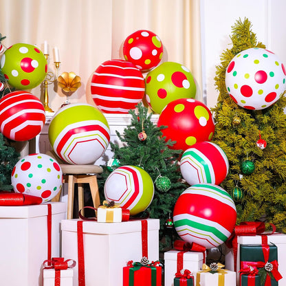 Jetec - 12 bolas inflables gigantes de Navidad de 24,16 pulgadas pa...