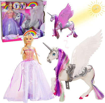 Bettina Muñeca de princesa de unicornio y cuento de hadas que cambi...