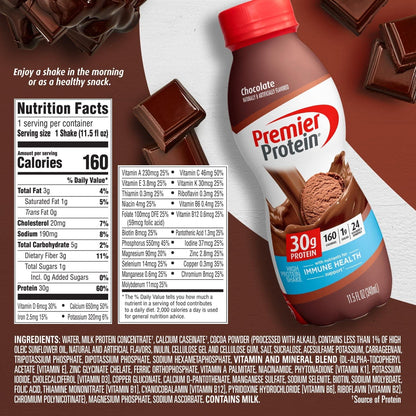 Premier Protein Batido de proteína de 1.06 oz, chocolate, 11.5 onza...