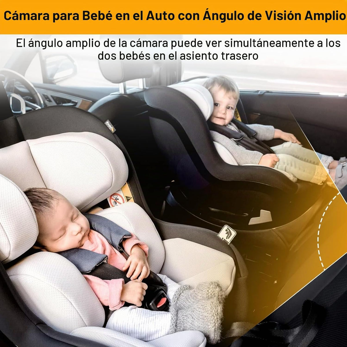 Yakry Cámara de coche de bebé para asiento trasero - HD 1080P, gran...