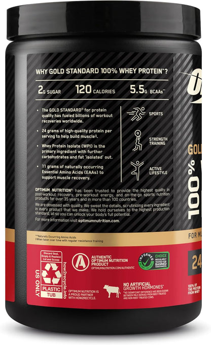 Optimum Nutrition Gold Standard 100% proteína de suero en polvo, fr...