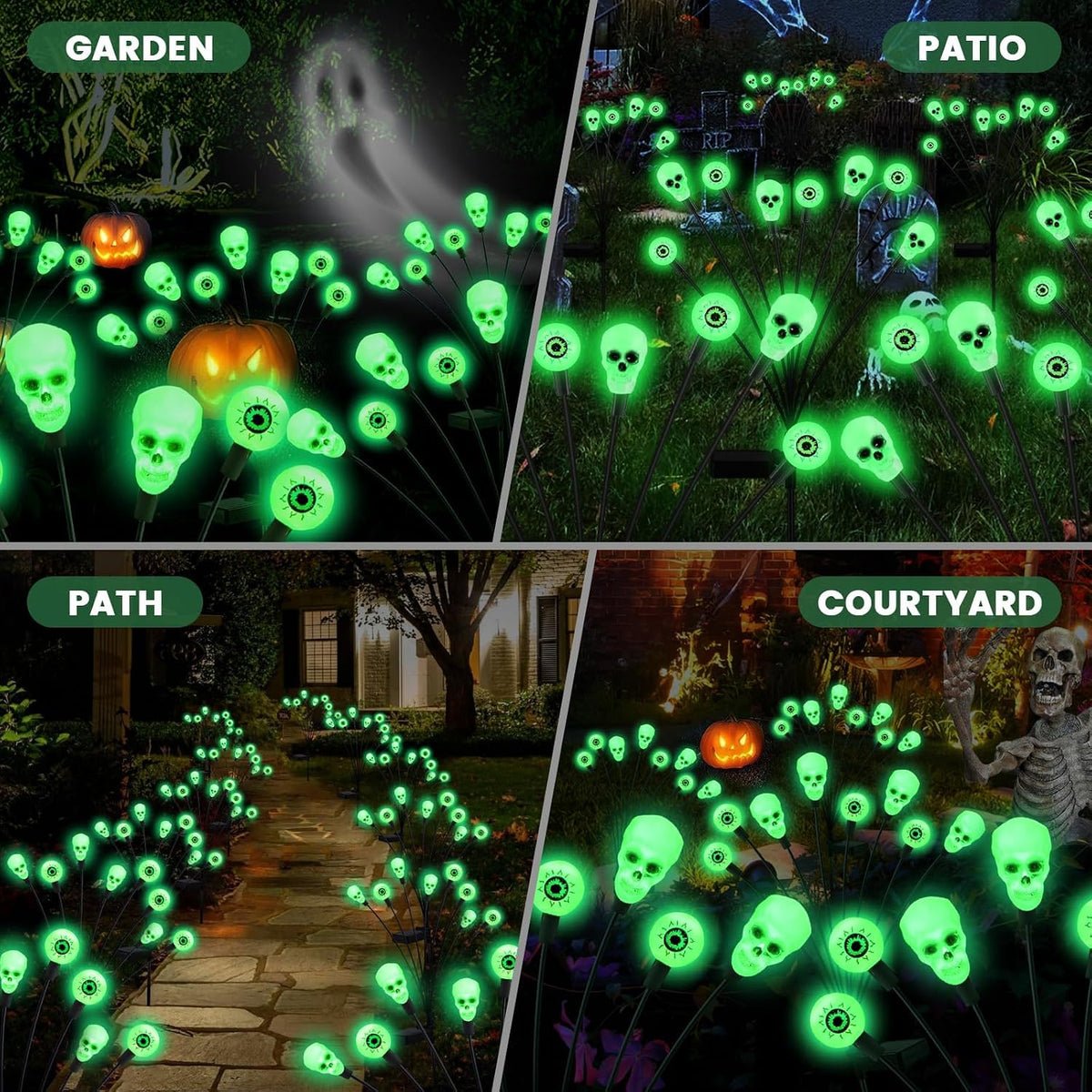vignuto Decoraciones de Halloween al aire libre, luces de globo ocu...