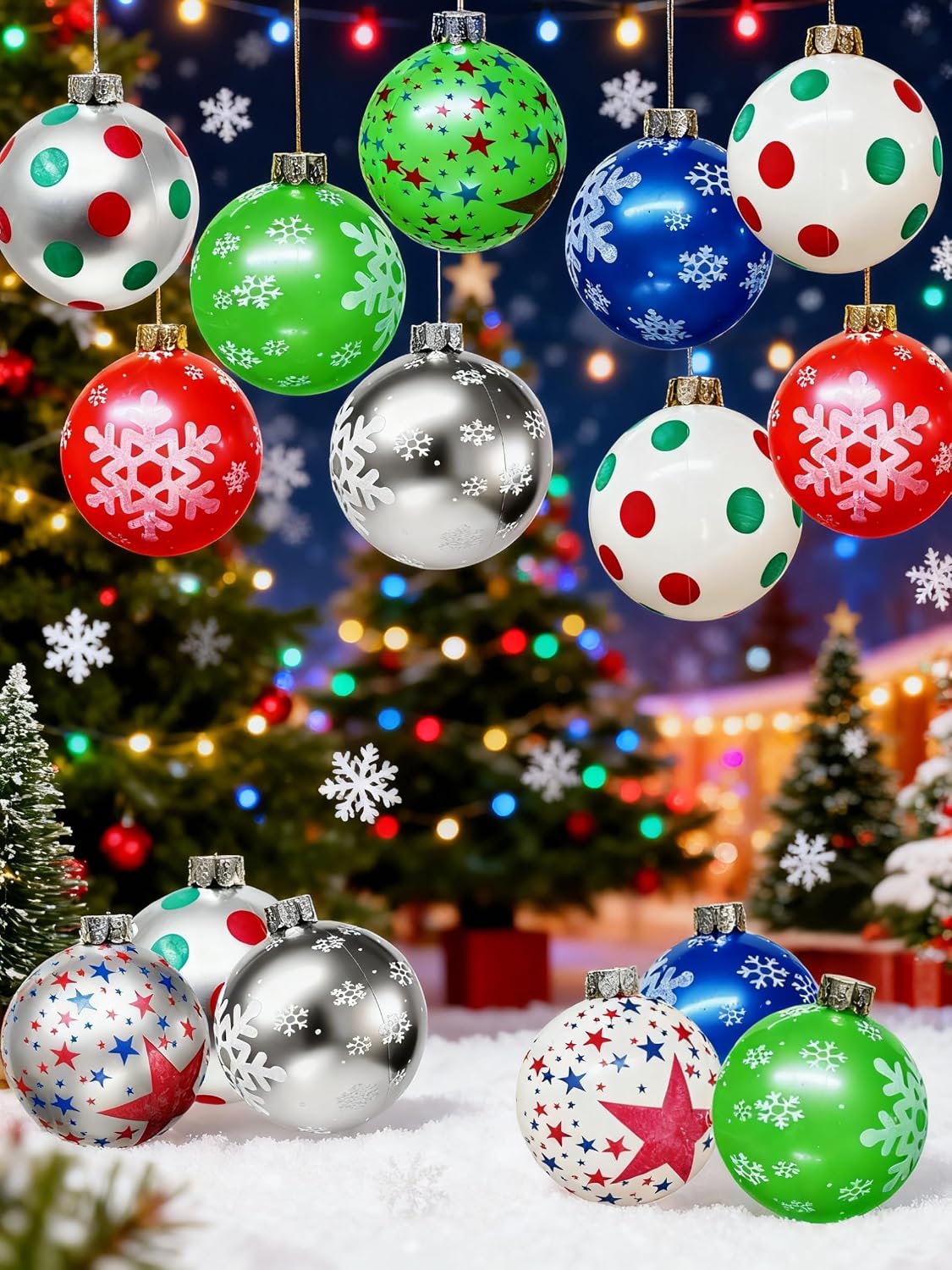 Huoety Bolas inflables de adornos de Navidad de 9 pulgadas, decorac...