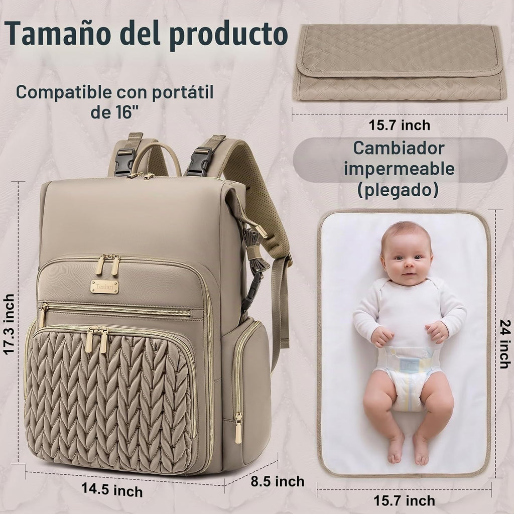 Tealari Mochila para pañales, elegante bolsa de pañales para bebé,...