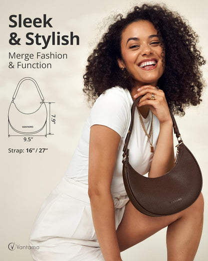 Bolsos Vantamo para mujer con forma de media luna con protección RF...