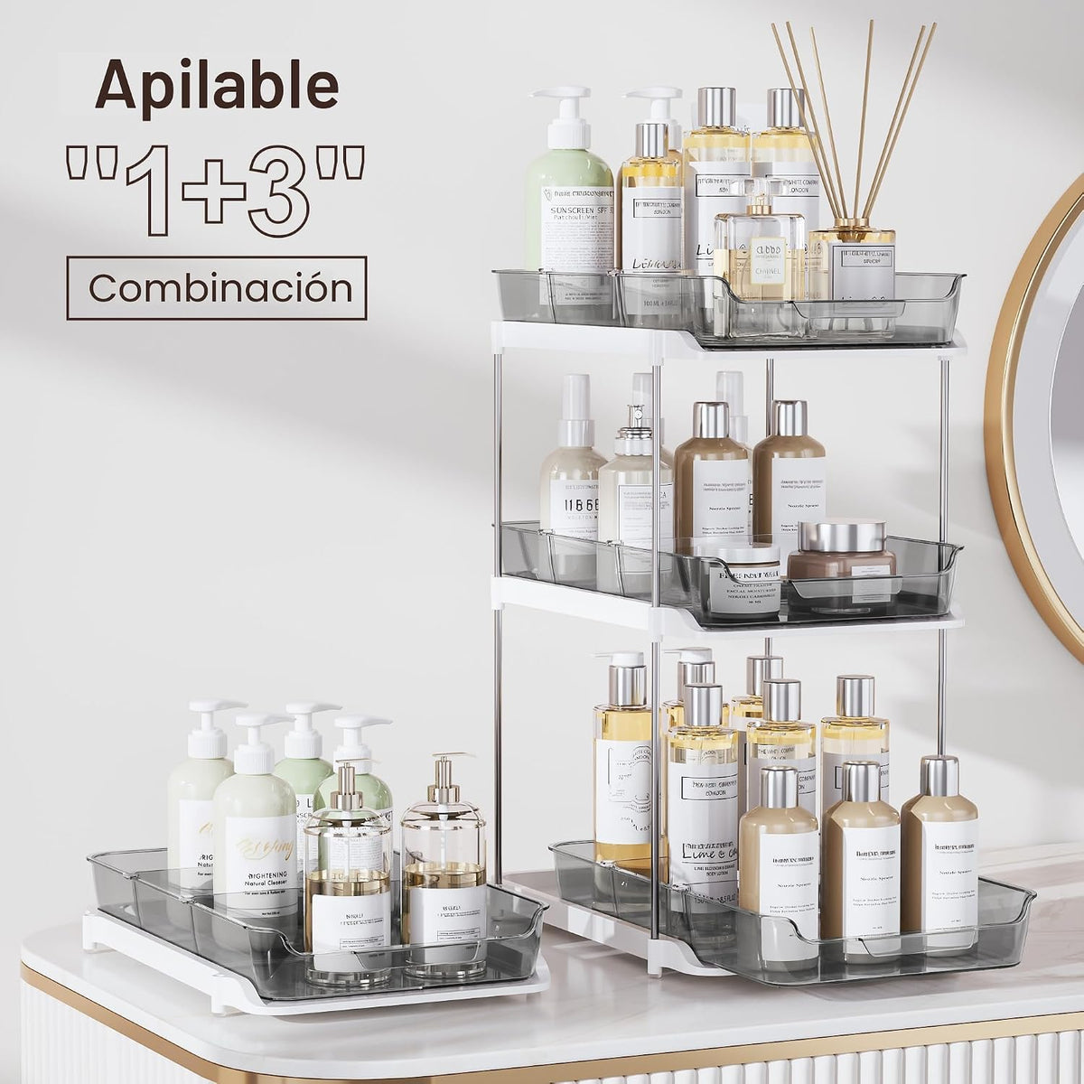 Delamu Organizadores y Almacenamiento Multiusos para Baño Debajo de...