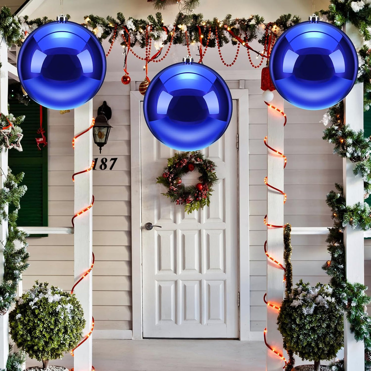 Zubebe 4 piezas Adornos de bola de Navidad extra grandes de 8"...
