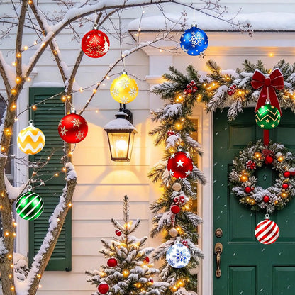 10 piezas de decoraciones navideñas colgantes para exteriores, rojo...
