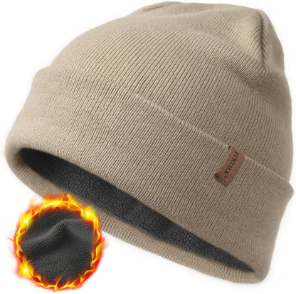 FURTALK Gorro de invierno con forro polar para hombre, doble capa,...