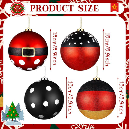 Tigeen 4 bolas de Navidad de ratón grande de 6 pulgadas para decora...